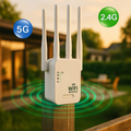 Dualband-WiFi-forlænger til udendørs brug i have, gård og på terrasse