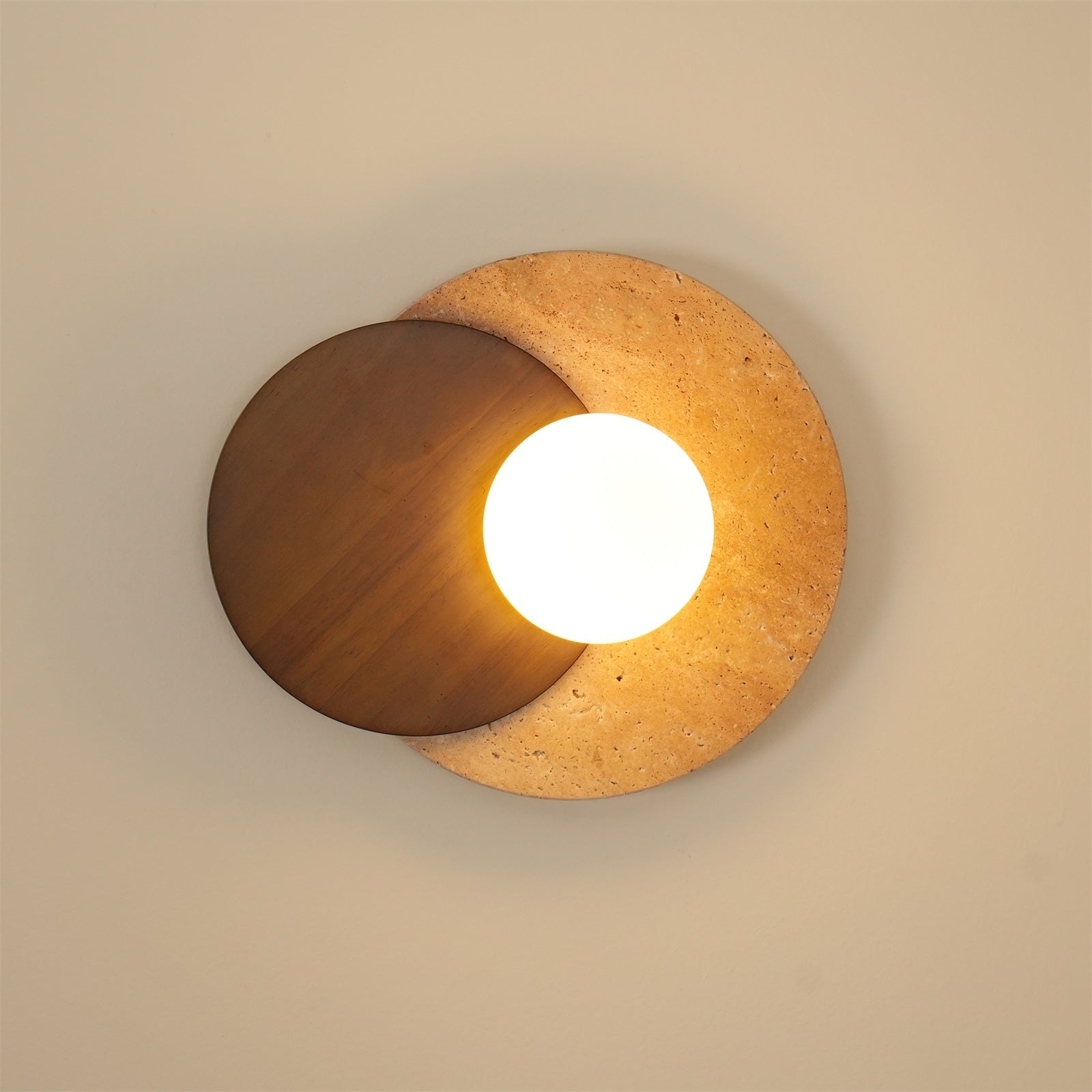 Lampada da parete Ritta in travertino sovrapposto | Fioriscas
