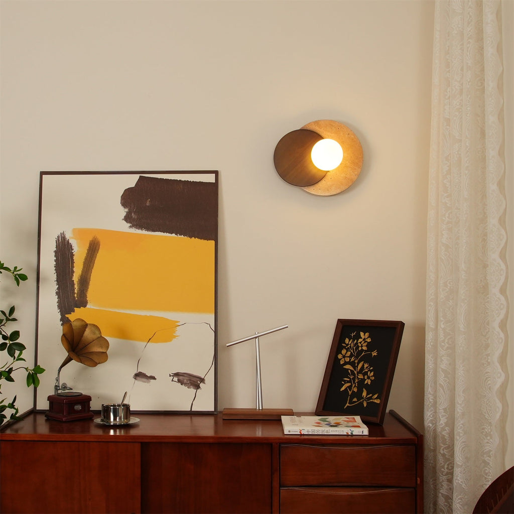 Lampada da parete Ritta in travertino sovrapposto | Fioriscas