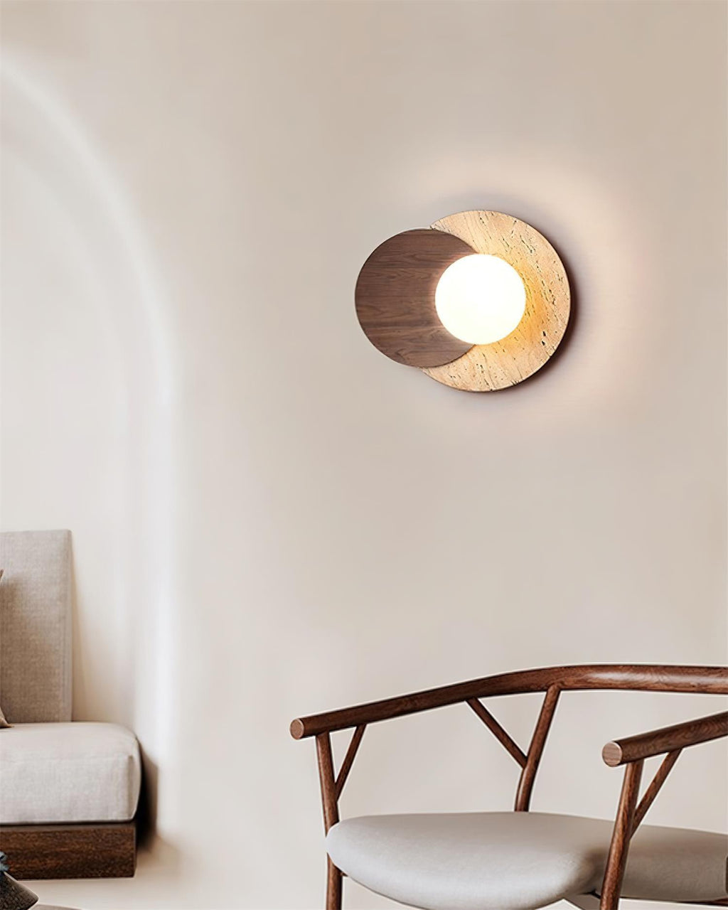 Lampada da parete Ritta in travertino sovrapposto | Fioriscas