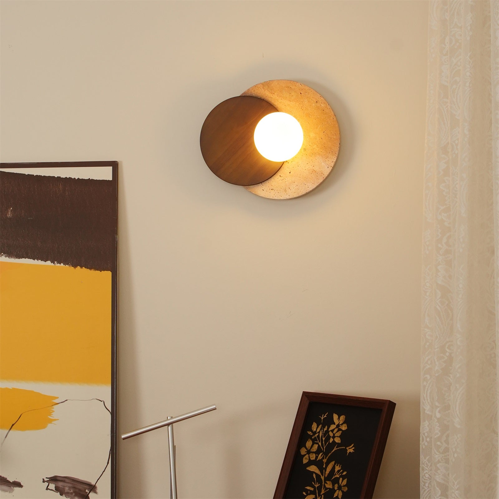 Lampada da parete Ritta in travertino sovrapposto | Fioriscas