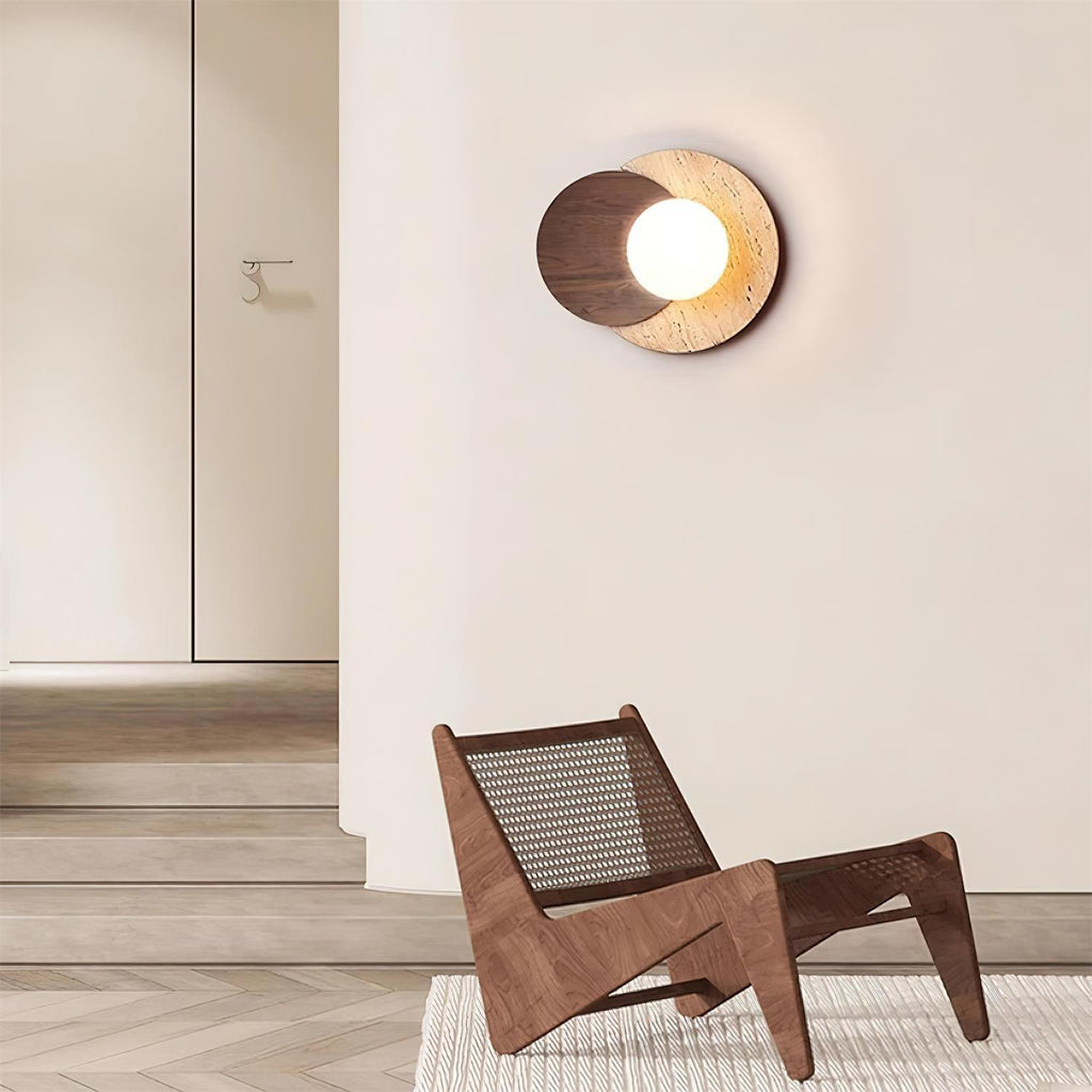 Lampada da parete Ritta in travertino sovrapposto | Fioriscas