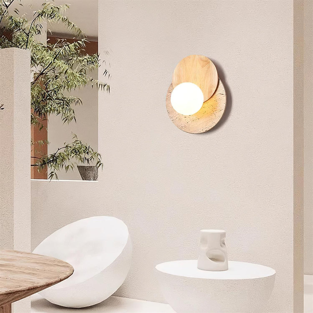 Lampada da parete Ritta in travertino sovrapposto | Fioriscas