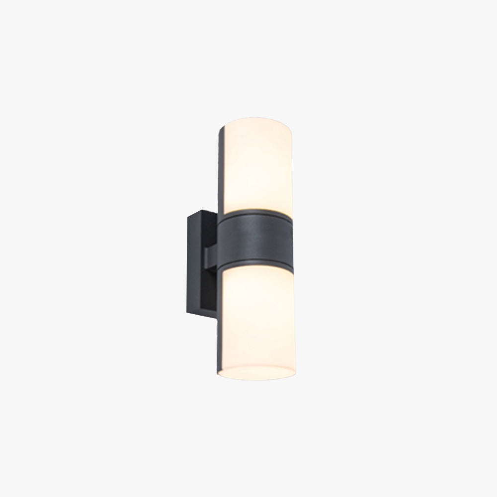 Ray Modern Cylindrical Metal/Acrylic Rotatable Outdoor Waterproof Wall Lamp, Black/White - Neutralighting