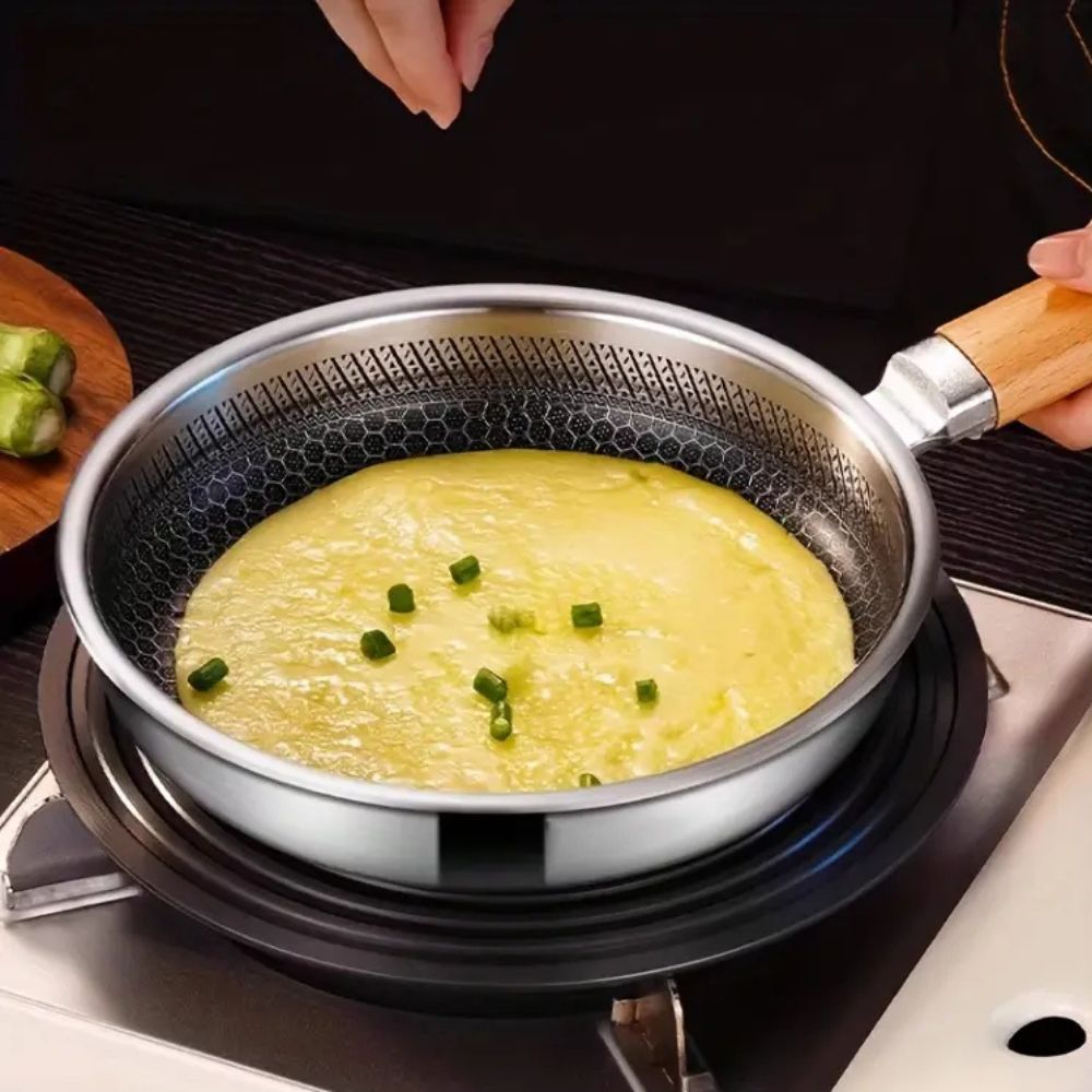 Non-stick-pande i rustfrit stål med behageligt greb - Fioriscas