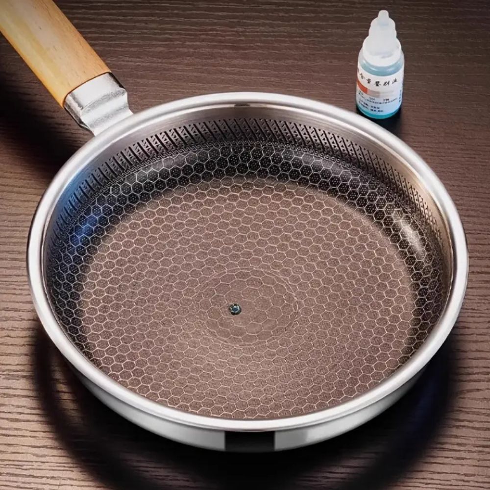 Non-stick-pande i rustfrit stål med behageligt greb - Fioriscas