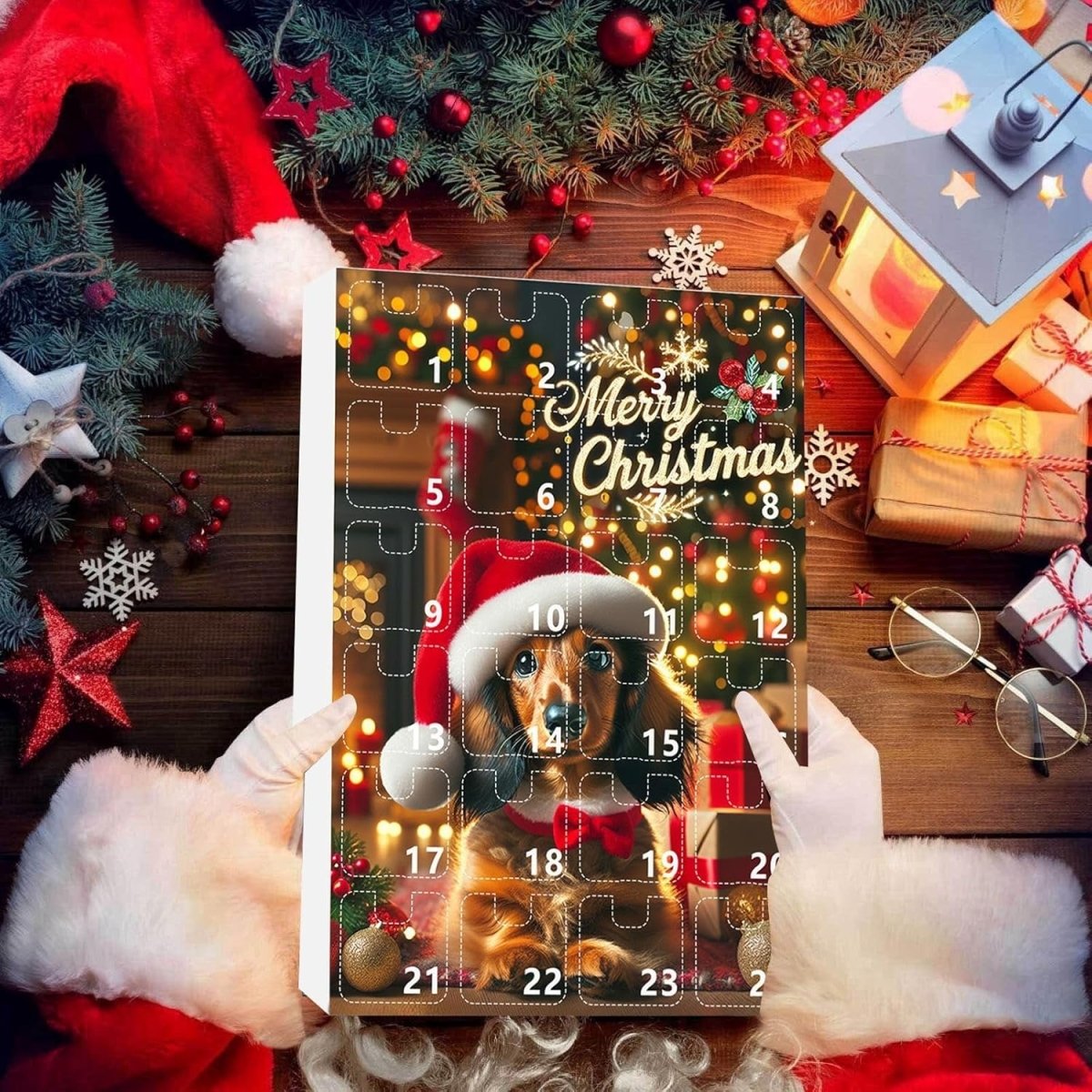 24-day Advent calendar with dachshund theme for animal lovers - Fioriscas