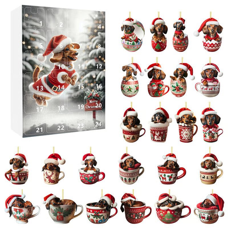24-day Advent calendar with dachshund theme for animal lovers - Fioriscas