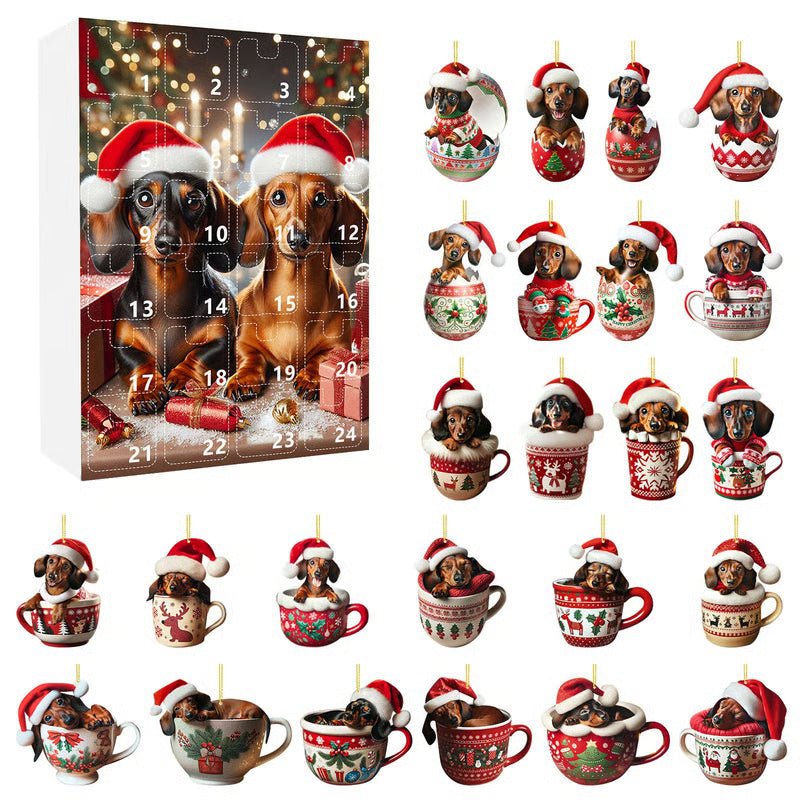24-day Advent calendar with dachshund theme for animal lovers - Fioriscas