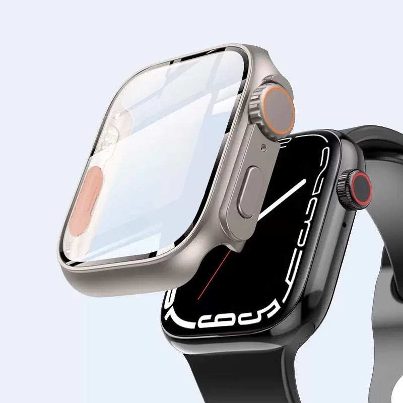 Apple Watch Bumper Case, Tempered Glass Screen Shield, Ultra-Style Look