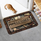 Anti-slip floor mat with flower and letter pattern - Fioriscas