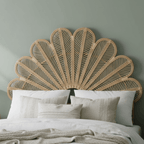 Handmade Wicker Headboard with Floral Pattern - Fioriscas