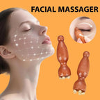 Seedpod Gua Sha-massager i mässing och rosenträ för ansiktslyftning - Fioriscas