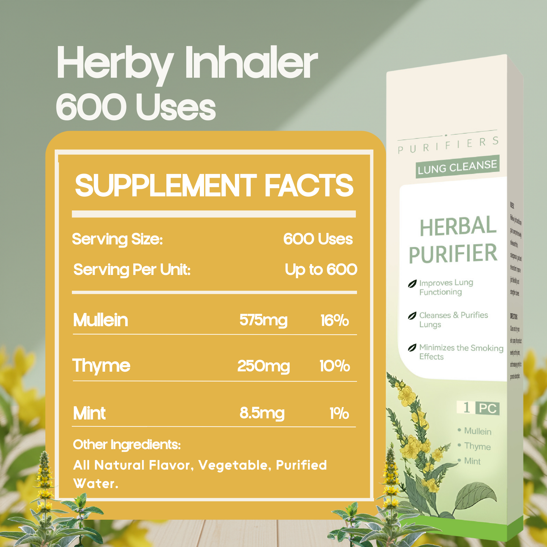 Natural Herbal Inhaler For Quitting Smoke And Ritual Use