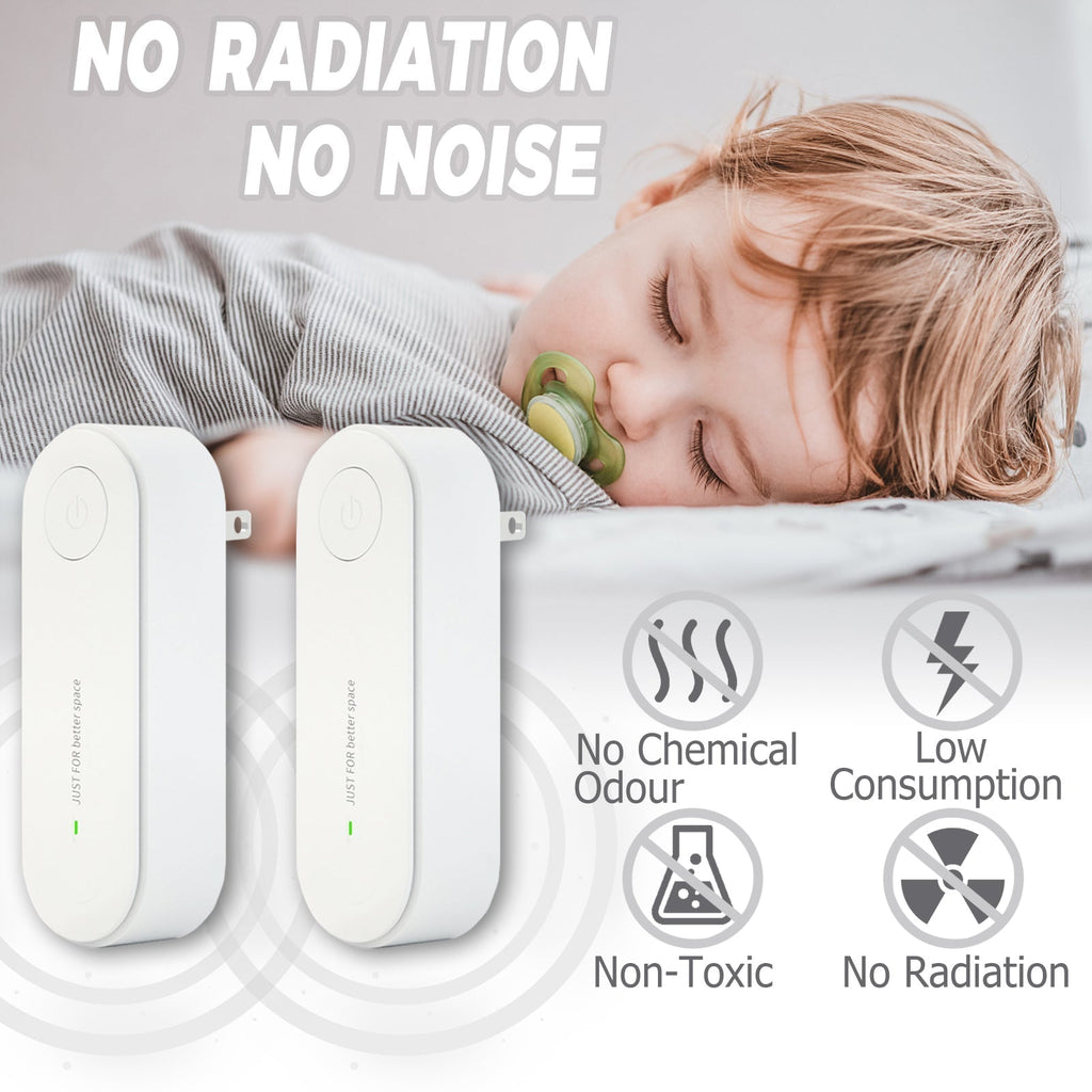 Répulsif anti-moustiques à ultrasons à brancher, lot de 2 pour chambres et couloirs
