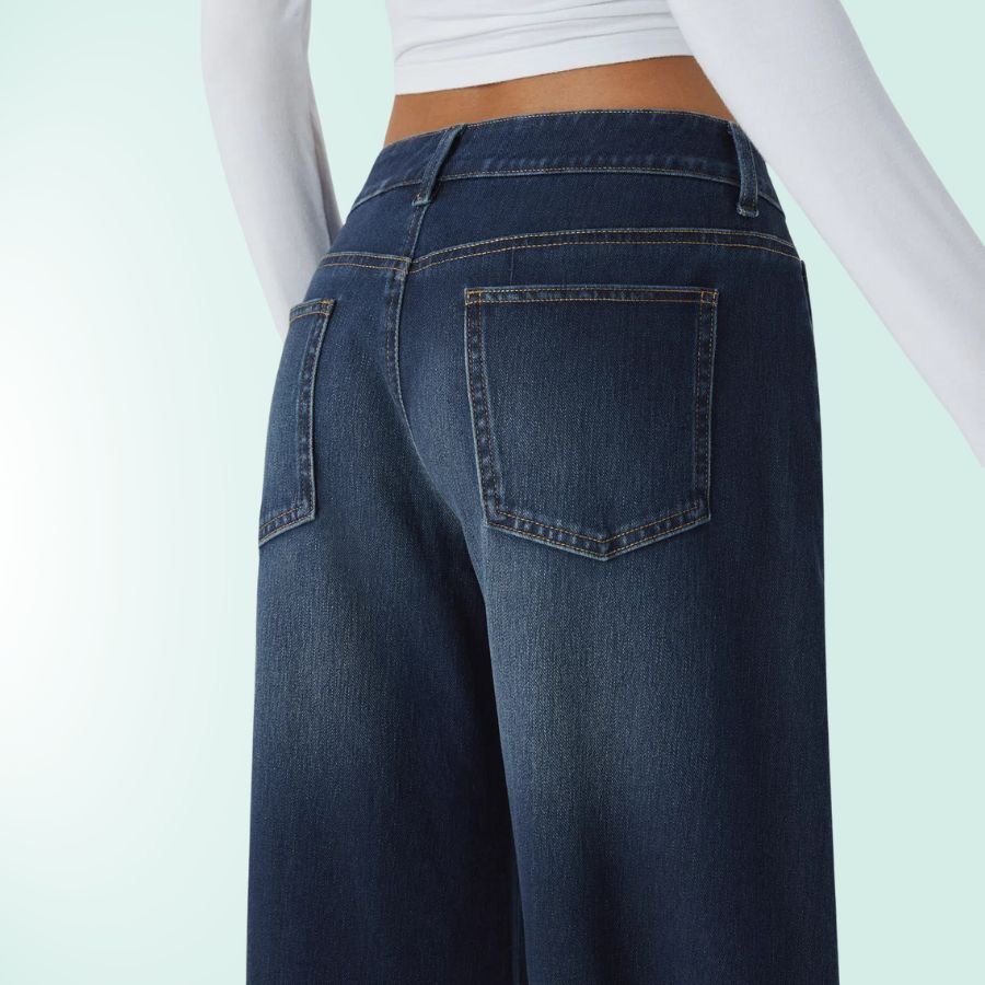 Blugi elastici asimetrici cu talie joasă FlexFit Secret pentru femei | Fioriscas