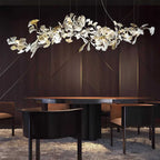 Verdant Crest Chandelier With Acrylic And Ceramic Leaves And Delicate Mini Shades