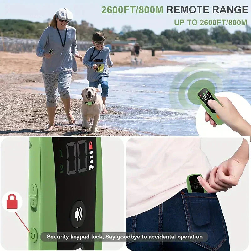 LumaPaw Pro Waterproof Training Collar, Beep, Vibration & Anti-Lost Light Modes