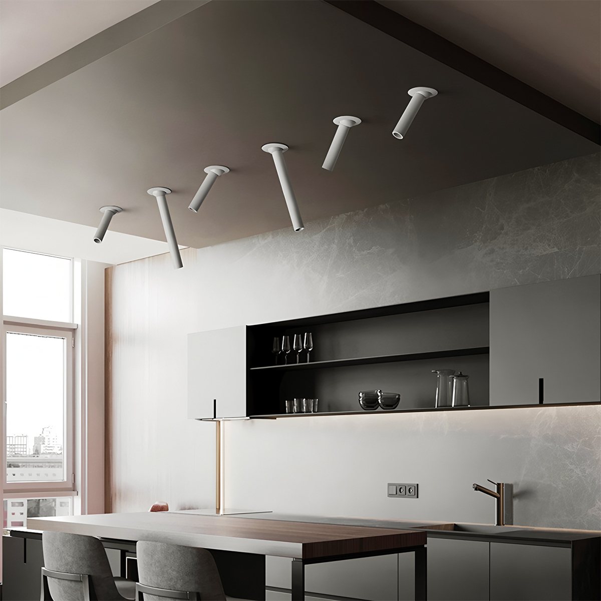 NovaGlow Modern Aluminum Ceiling Light With 60 Degree Adjustable Tilt