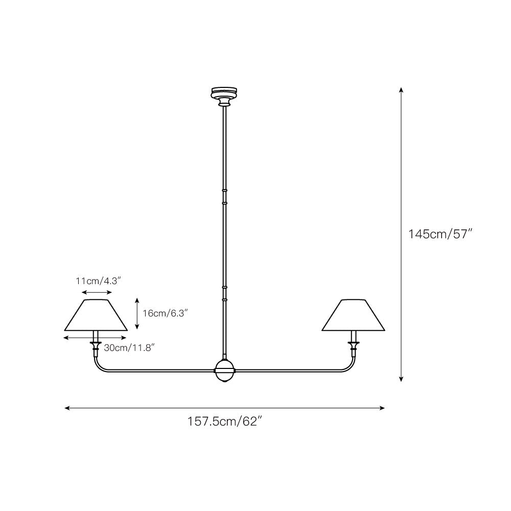 Lampadario lineare moderno LED Norli in metallo per soggiorno e camera da letto | Fioriscas