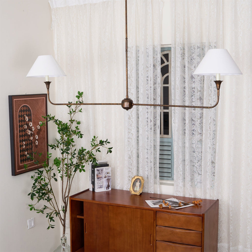 Lampadario lineare moderno LED Norli in metallo per soggiorno e camera da letto | Fioriscas