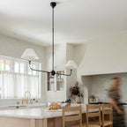 Lampadario lineare moderno LED Norli in metallo per soggiorno e camera da letto | Fioriscas