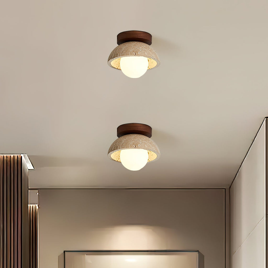 Ritta minimalistische travertijn plafondlamp | Fioriscas