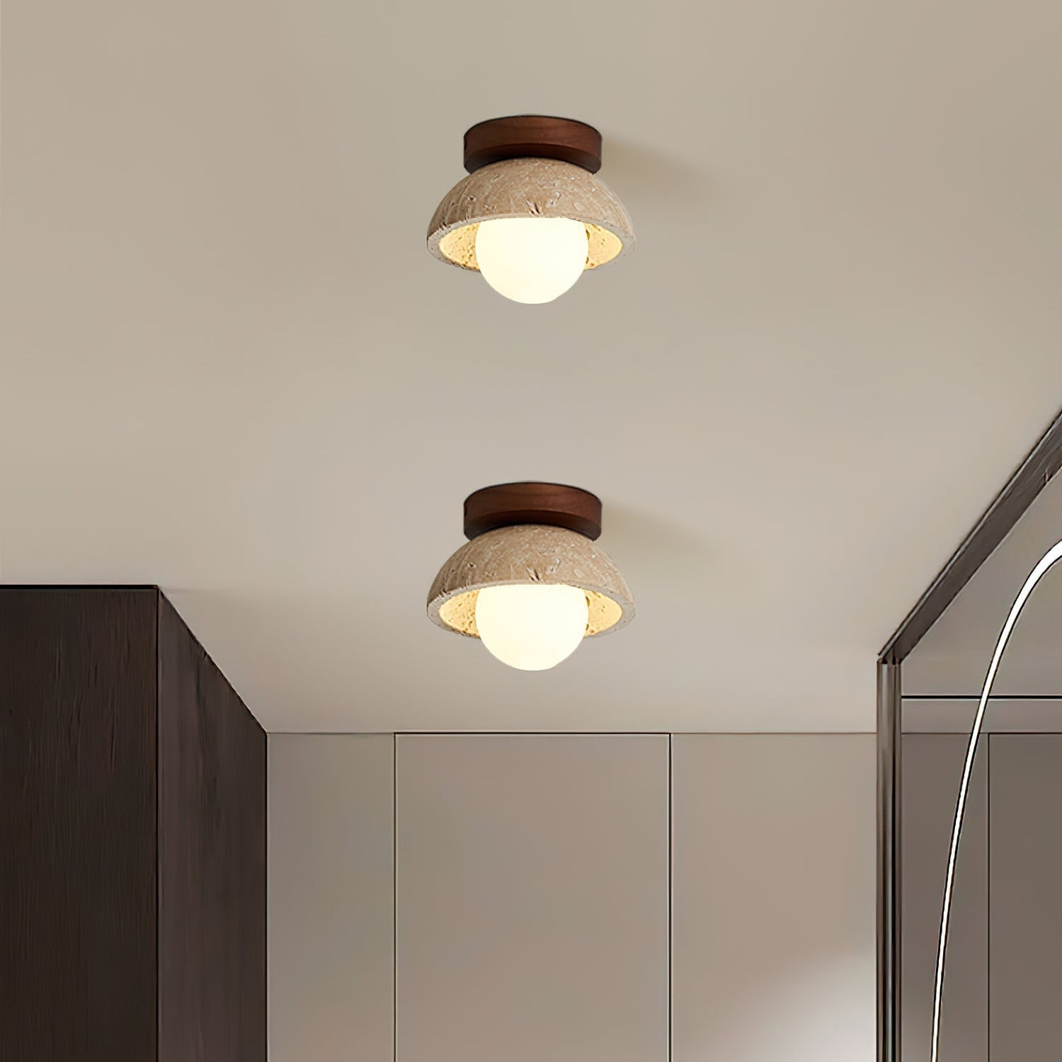 Ritta minimalistische travertijn plafondlamp | Fioriscas