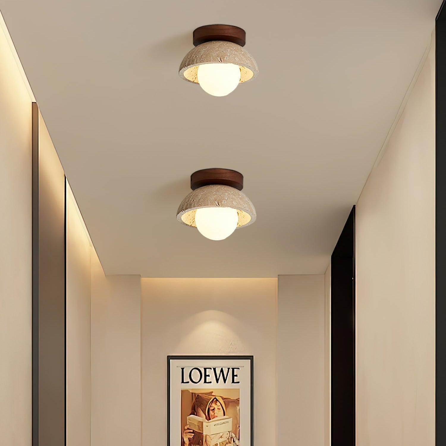 Ritta minimalistische travertijn plafondlamp | Fioriscas