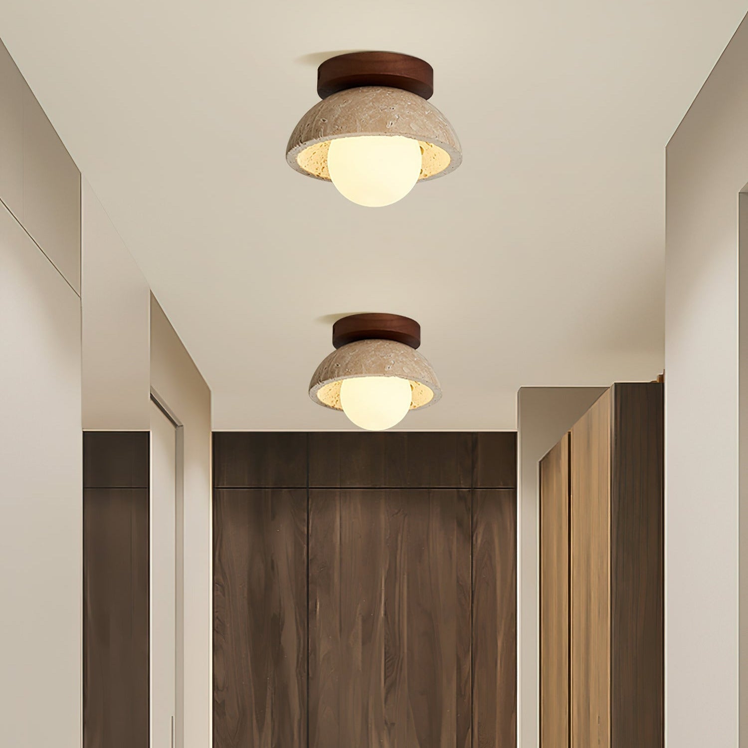 Ritta minimalistische travertijn plafondlamp | Fioriscas