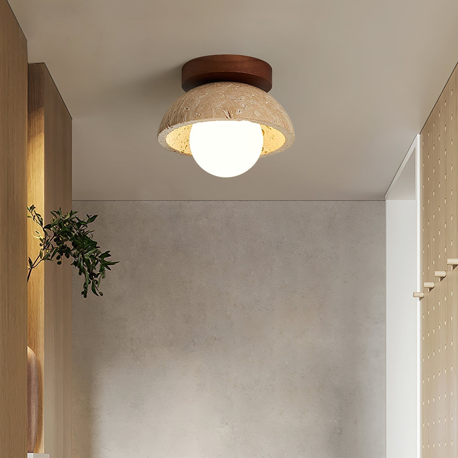 Ritta minimalistische travertijn plafondlamp | Fioriscas