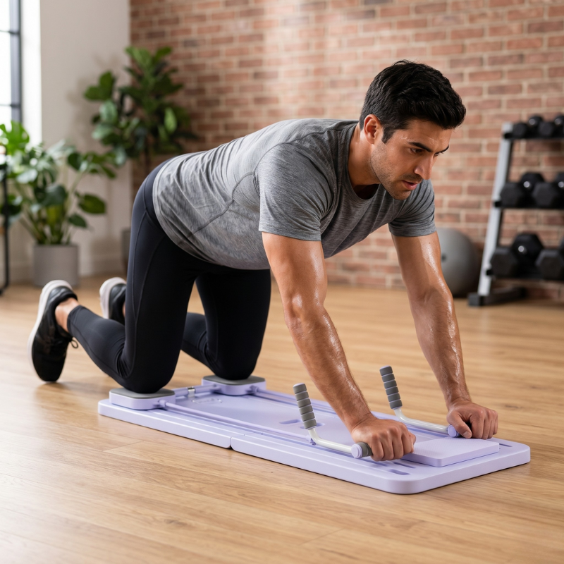 Placă pliabilă de Pilates, cu benzi de rezistență, pentru antrenarea musculaturii centrale acasă | Fioriscas