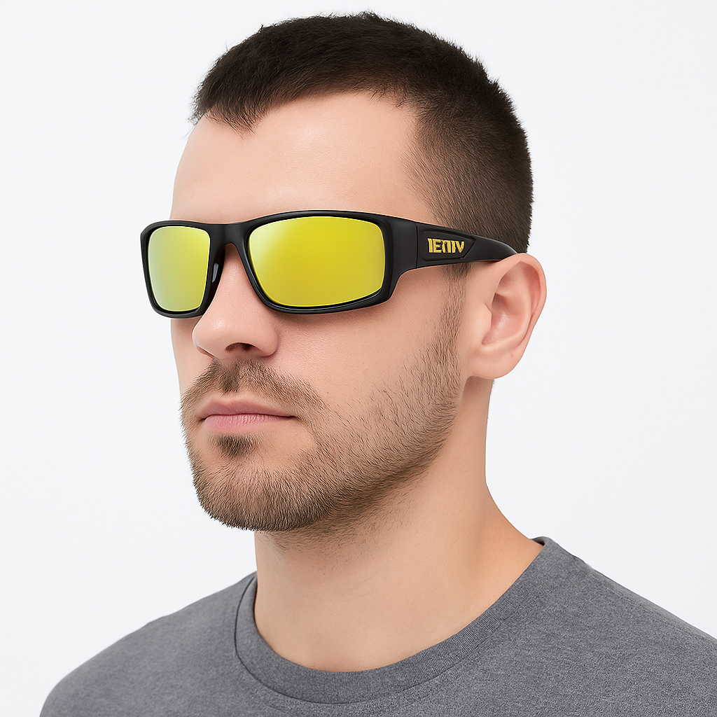 Occhiali da sole polarizzati in stile militare con lenti UV400 antiriflesso