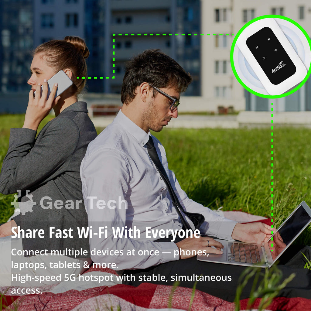 Draagbare RoamWave 5G-hotspotrouter voor reizen, kamperen en internet als back-up