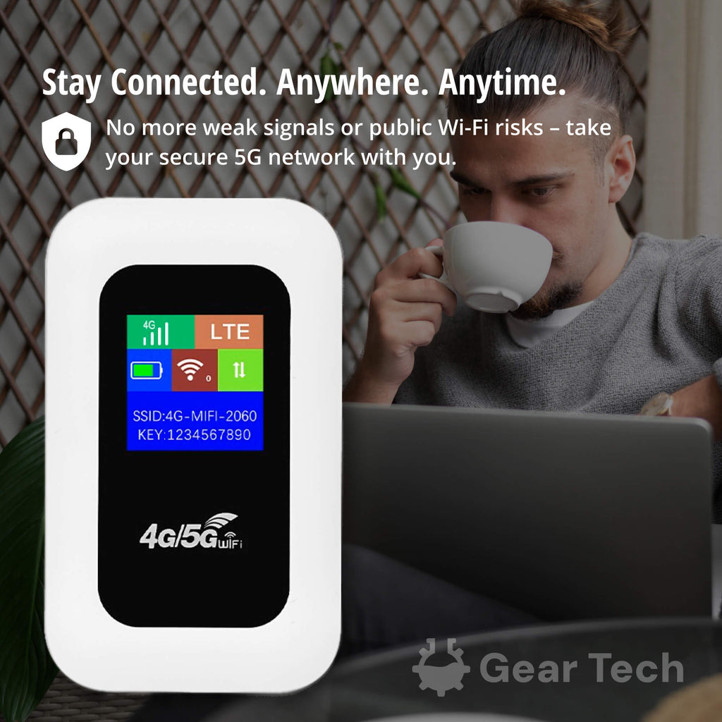 Draagbare RoamWave 5G-hotspotrouter voor reizen, kamperen en internet als back-up