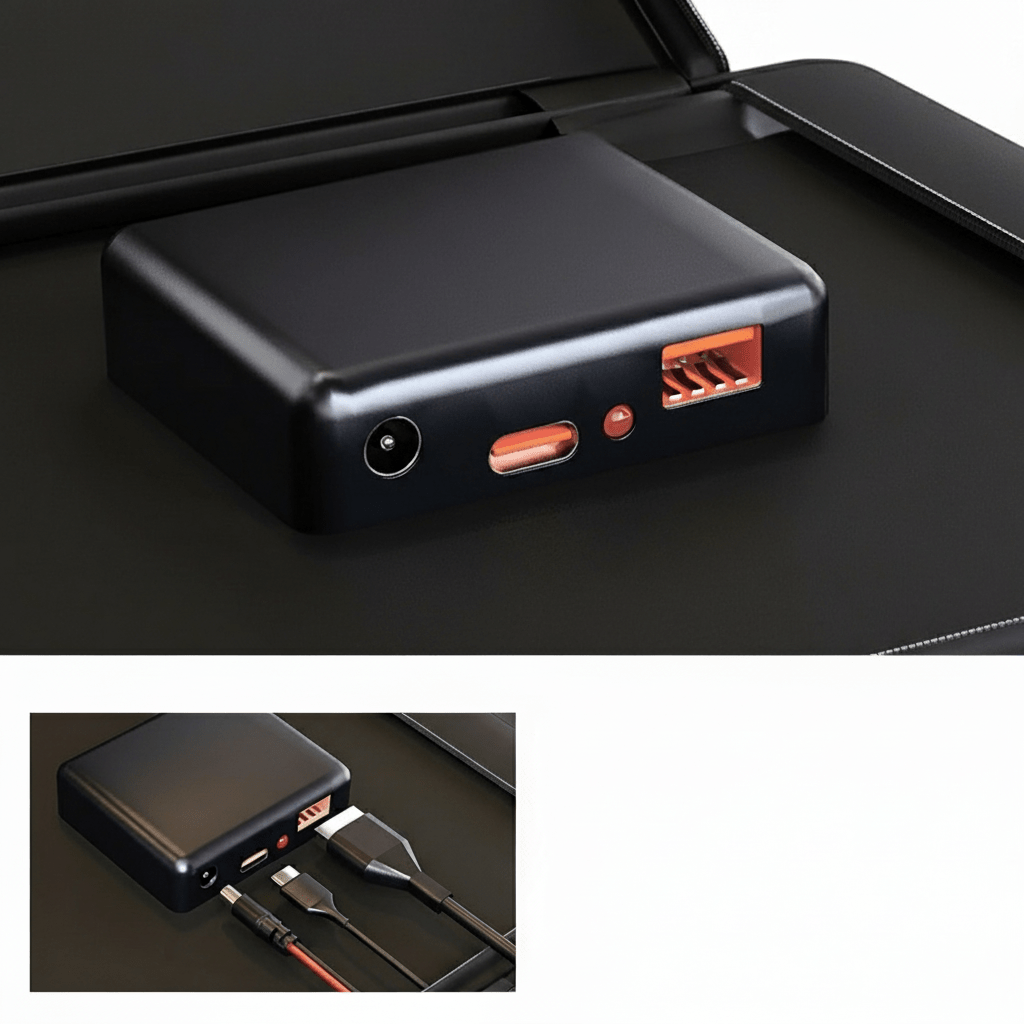Smart charging with USB-A, USB-C, and DC ports - Fioriscas