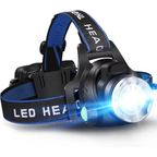 مصباح الرأس LED ‏EverBeam بقوة 2000 لومن، بتركيز قابل للتكبير، وقابل لإعادة الشحن عبر USB