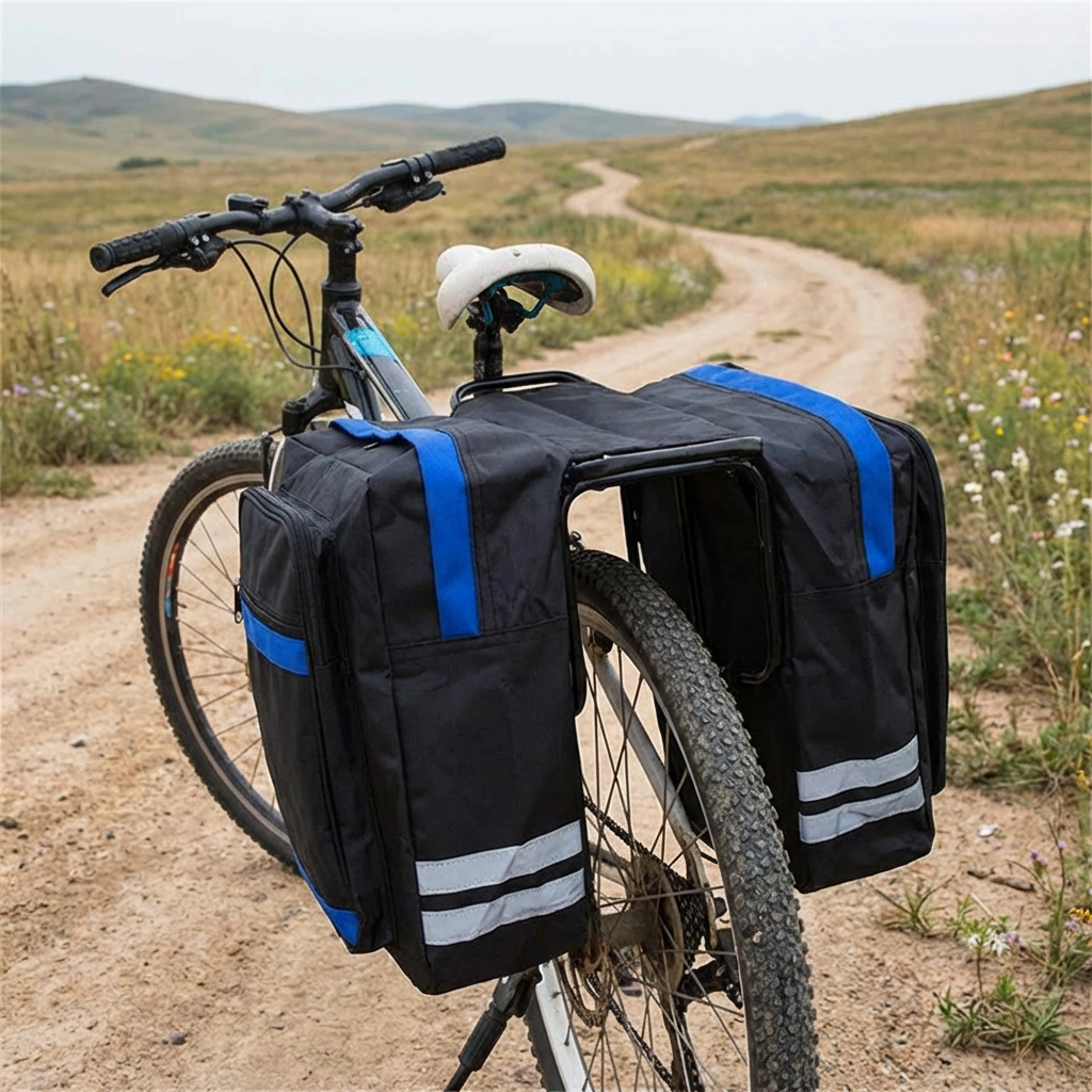 Geantă de portbagaj pentru bicicletă de 27 L, cu încărcare pe ambele părți, pentru ciclism în siguranță | Fioriscas
