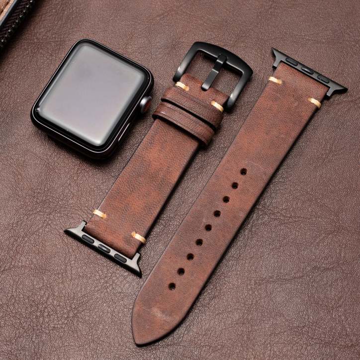 Mareni olasz bőrből készült Apple Watch szíj, kézzel készített okosóra pánt