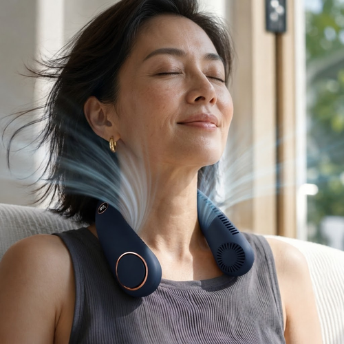 AeroLux bezlopatkový ventilátor na krk s dobíjením přes USB-C, přenosné chlazení