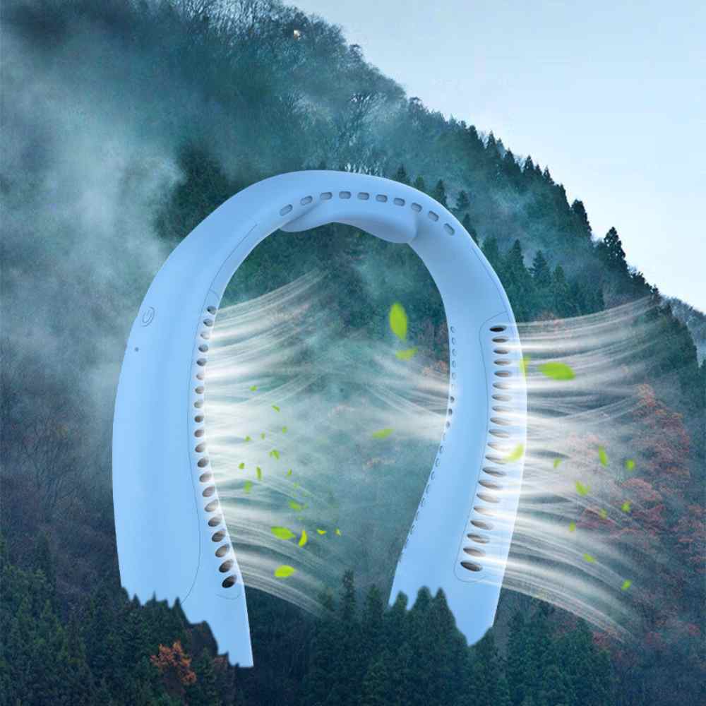 Dreistufiger, flügelloser Nackenventilator mit leisem 4000mAh-Akku | Fioriscas