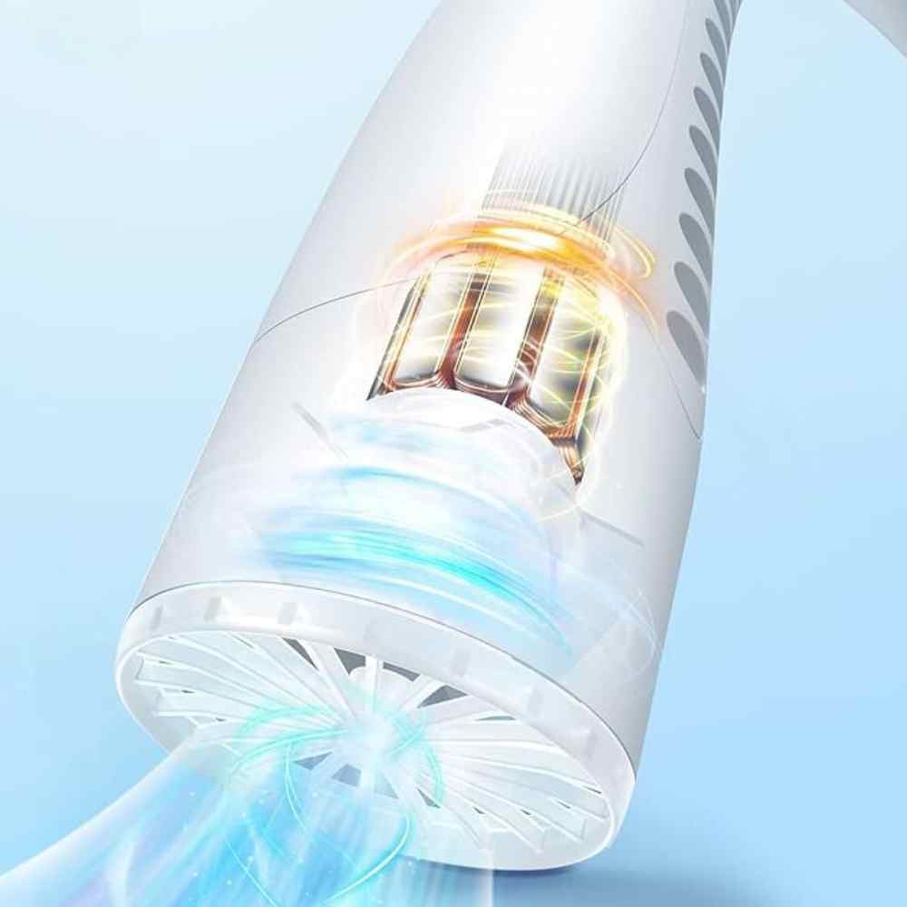 Dreistufiger, flügelloser Nackenventilator mit leisem 4000mAh-Akku | Fioriscas