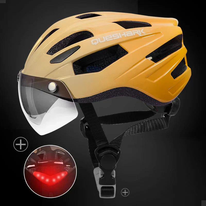 Velora unisexcykelhjelm med bageste LED-lys, passer til hovedomkreds på 58-64 cm