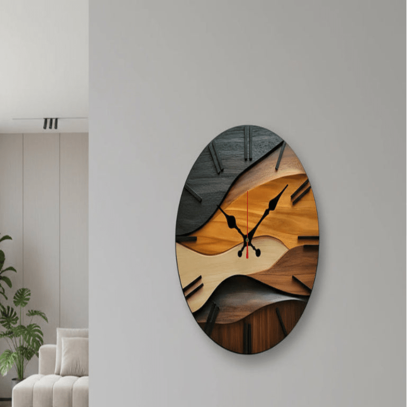 Orologio da parete silenzioso in legno stile nordico per casa e ufficio - Fioriscas