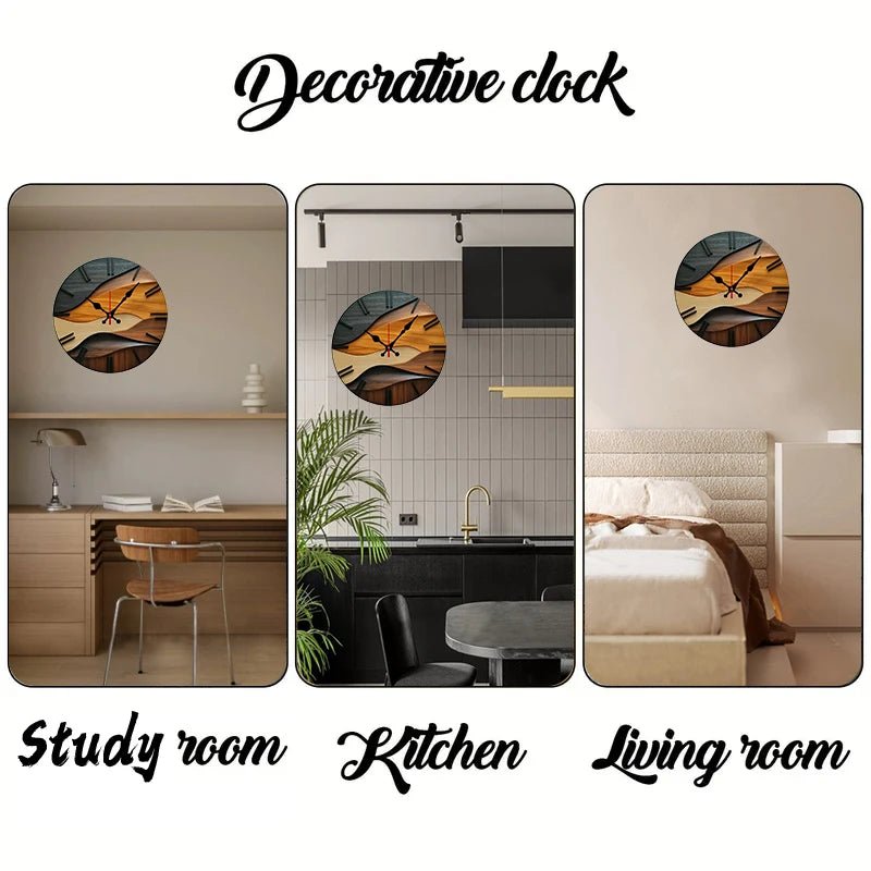 Orologio da parete silenzioso in legno stile nordico per casa e ufficio - Fioriscas
