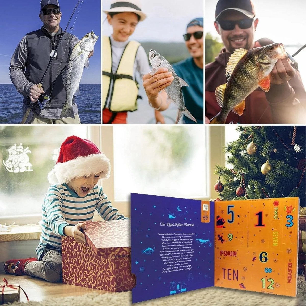 24-day fishing advent calendar with premium baits and tools - Fioriscas