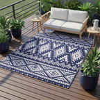 Esteira reversível de palha artificial, duradoura e impermeável, para terraços e piqueniques - Fioriscas