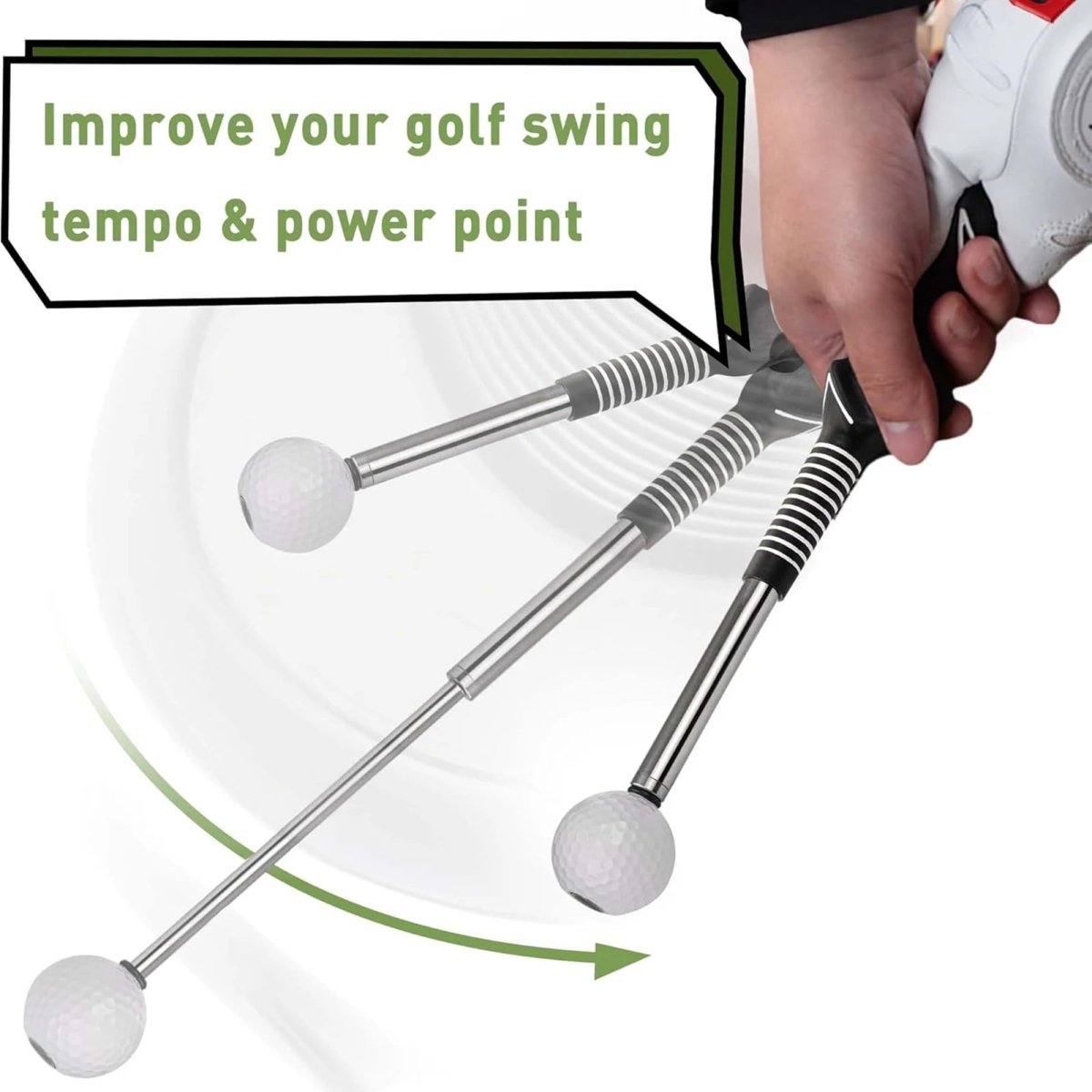 Retractable Golf Swing Trainer with Click Feedback - Fioriscas