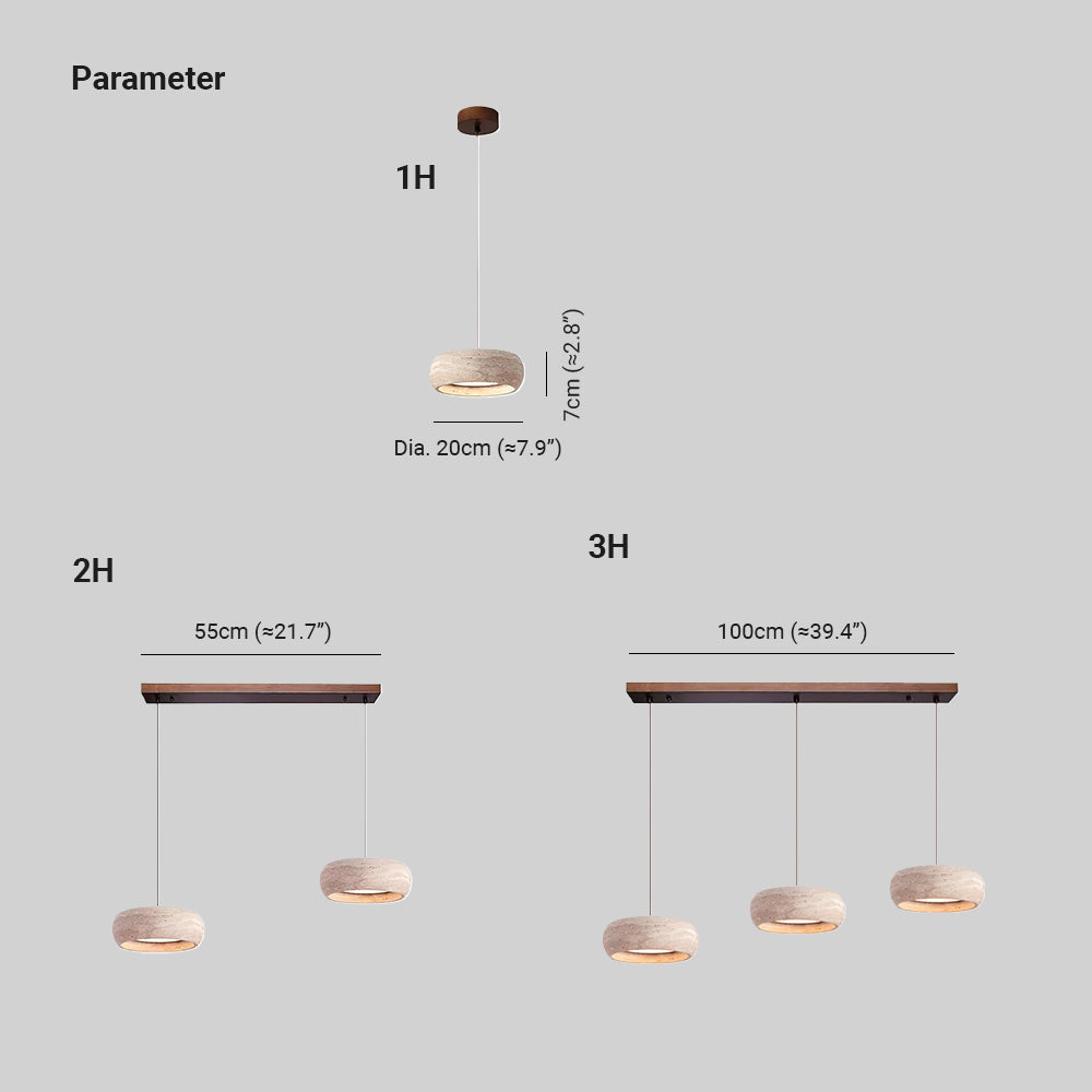 Ritta Donut-Shaped Pendant Lights Travertine | Fioriscas