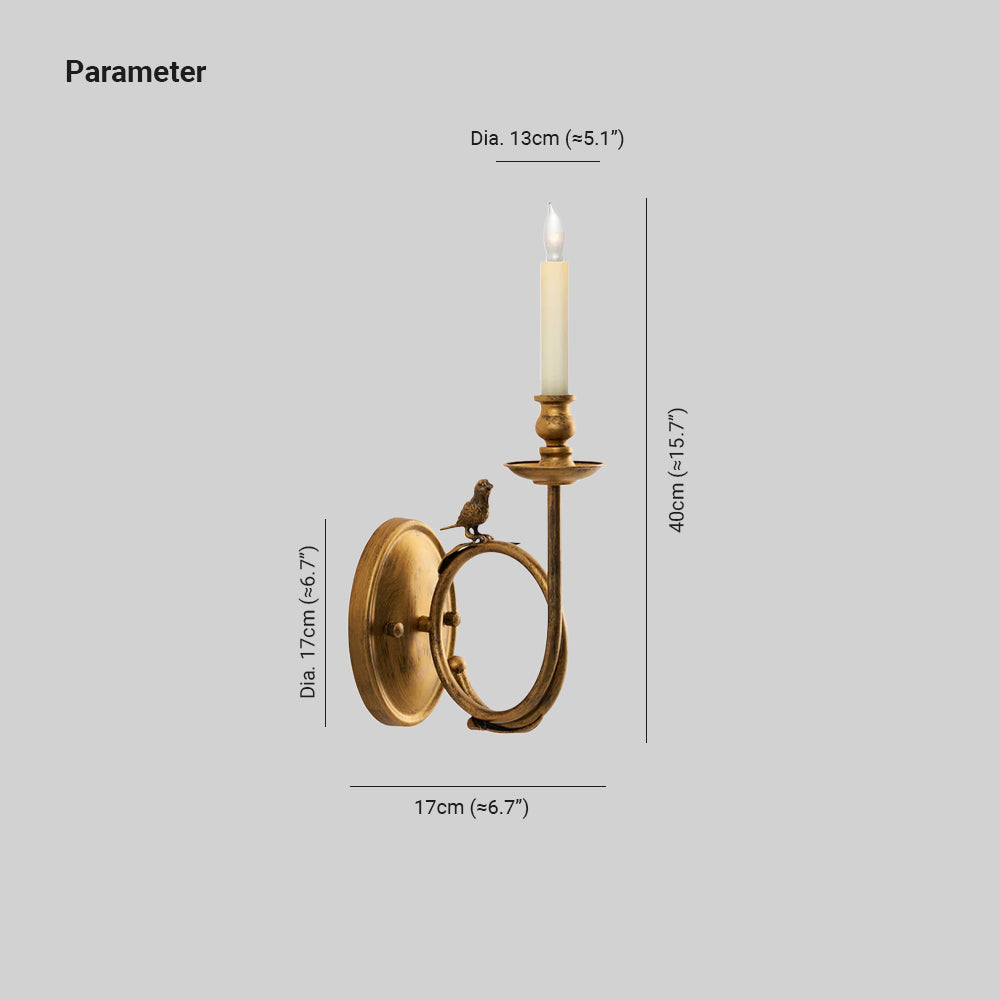 Amelo Vintage Bird Indoor Wall Sconce | Fioriscas